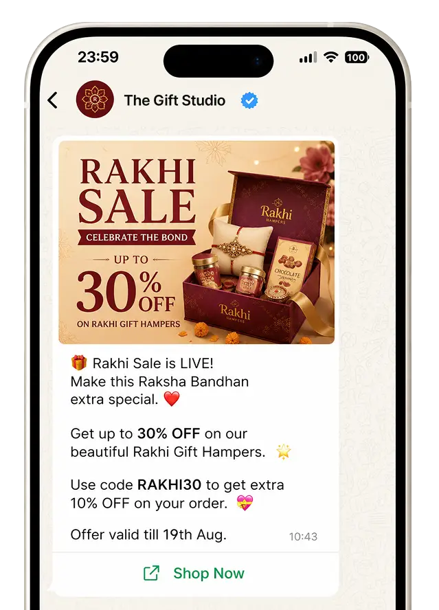 Rakhi Sale — coupon code interactive template with offer details